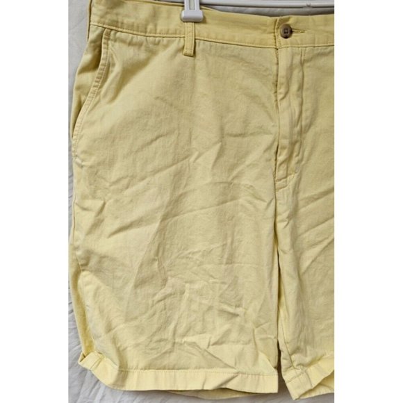 Nautica Mens 40 Yellow The Deck Classic Fit Flat Front Chino Khaki Shorts - Picture 2 of 13
